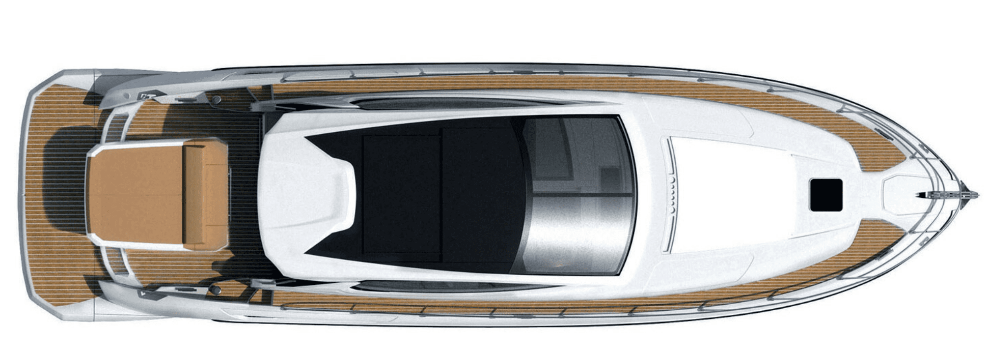 Architektonischer Aufriss und Gesamtansicht der Motoryacht