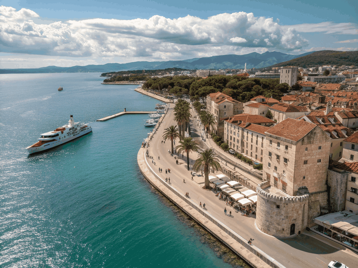 Küste von Split und Insel Brač