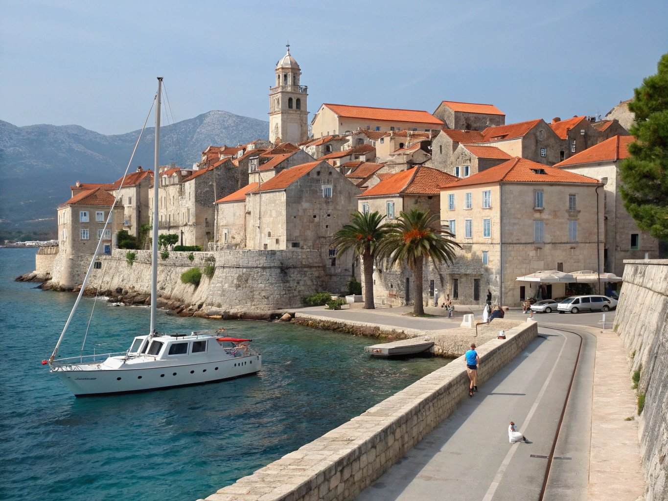 Historische Hafenstadt Trogir und Bucht von Solta