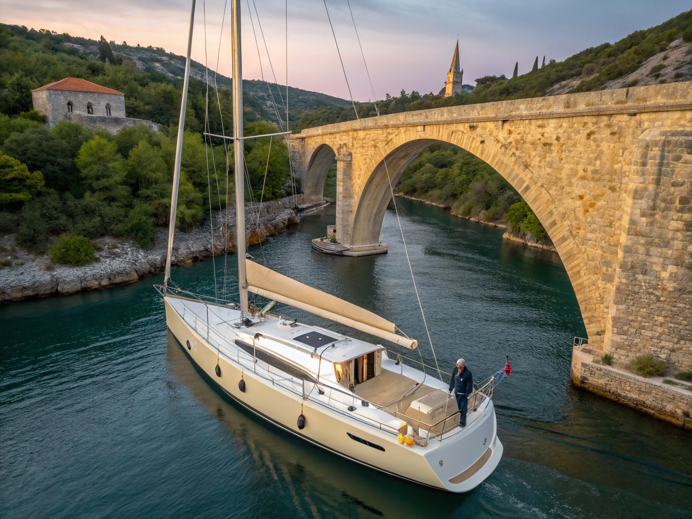 Flussfahrt Richtung Skradin und Krka Wasserfälle